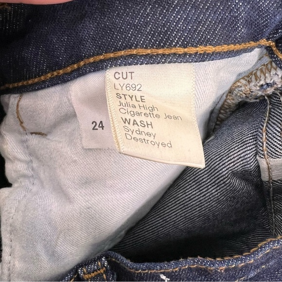 REFORMATION Julia High Waist Sydney Destroyed Cigarette Jeans - Picture 5 of 5